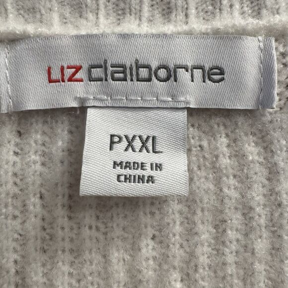 NWT Liz Claiborne Womens Crew Neck Cream Long Sleeve Floral Sweater PXXL - Picture 3 of 13